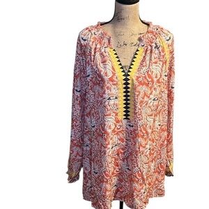 Women's Orange Paisley Top